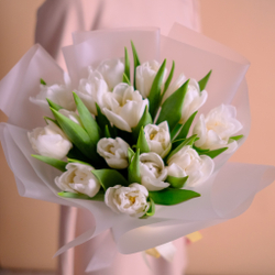 Букет 15 пионовидных тюльпанов Мондиал #805