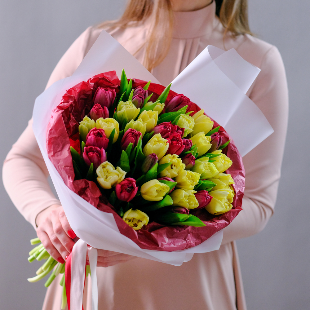 Букет пионовидных тюльпанов "Macaron"