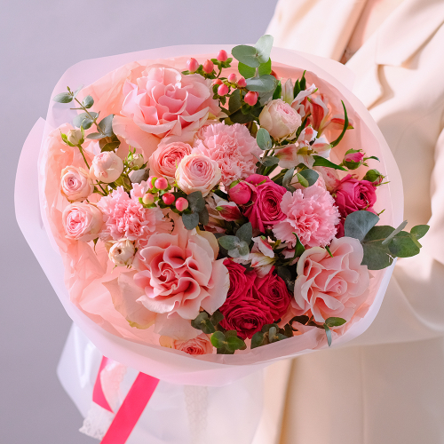 Купить Нежный букет с французскими розами "Десерт" #214