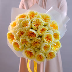 Букет садовых роз Антония Лемон #231