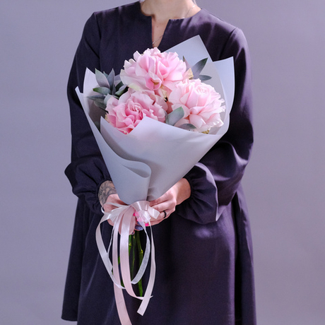 Нежный букет французских роз #123