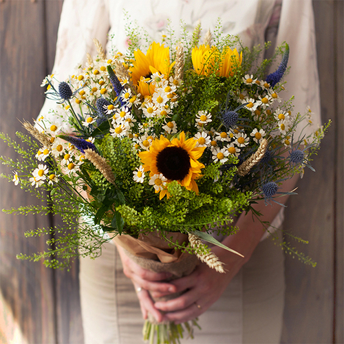 Купить Букет с подсолнухами "Единственной"