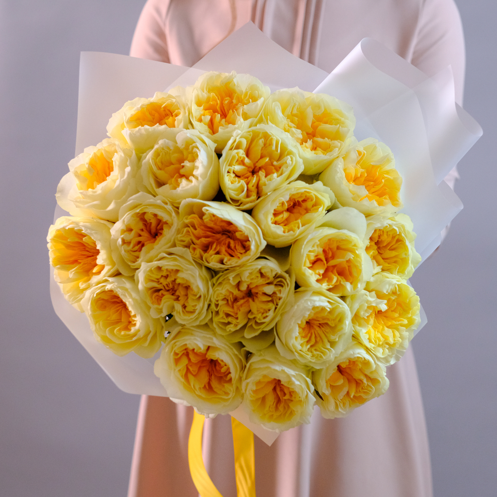 Букет садовых роз Антония Лемон #231