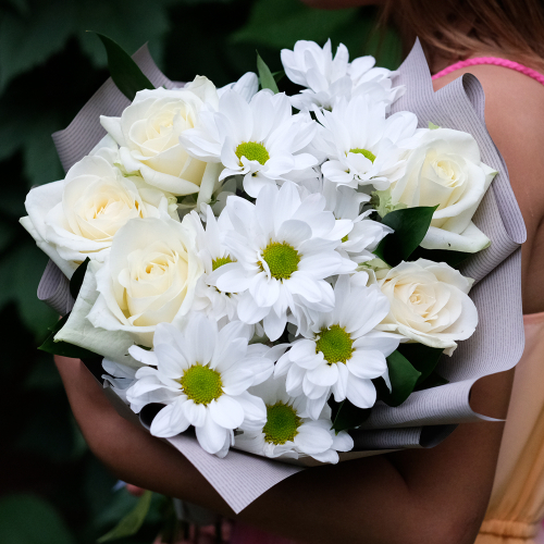 Купить Букет с белыми розами #4