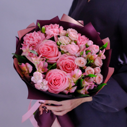 Нежный осенний букет с розой "Софи Лорен" #90