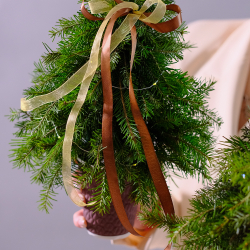 Композиция новогодняя "Елочка" в крафт-стакане #715 