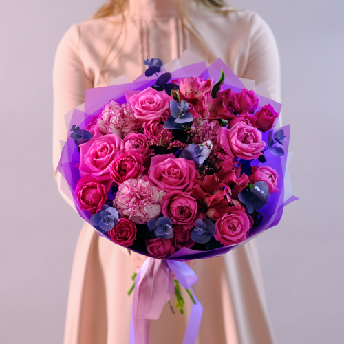 Купить Букет с пионовидными розами "Таинственной незнакомке" #26