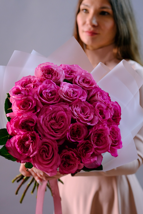 Купить Букет садовых роз Эшли Пинк #225