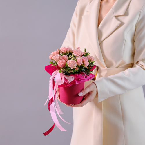 Купить Нежная композиция с кустовой розой #194 (готовый букет)