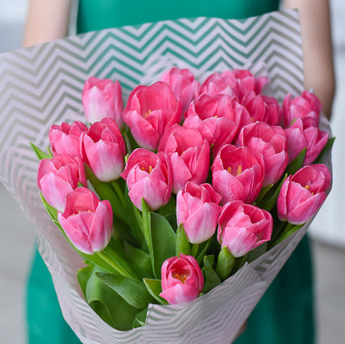 Купить Тюльпаны розовые от 9шт