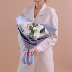 Нежный букет белых диантусов #948