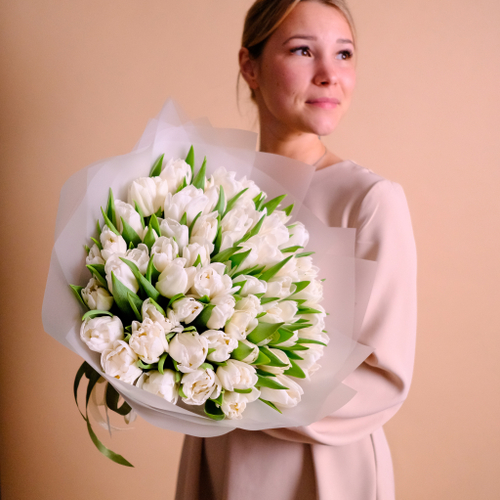 Купить Букет 51 пионовидный тюльпан Мондиал #808