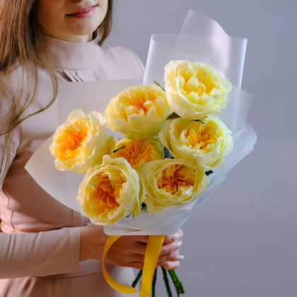 Букет садовых роз Антония Лемон #229