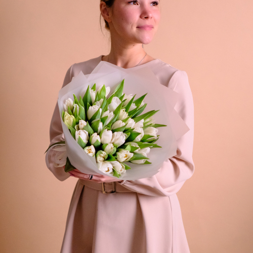 Купить Букет 35 пионовидных тюльпанов Мондиал #807