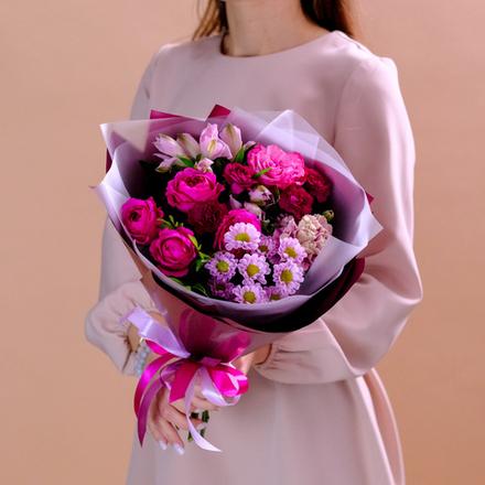 Букет-комплимент с пионовидными розами #978