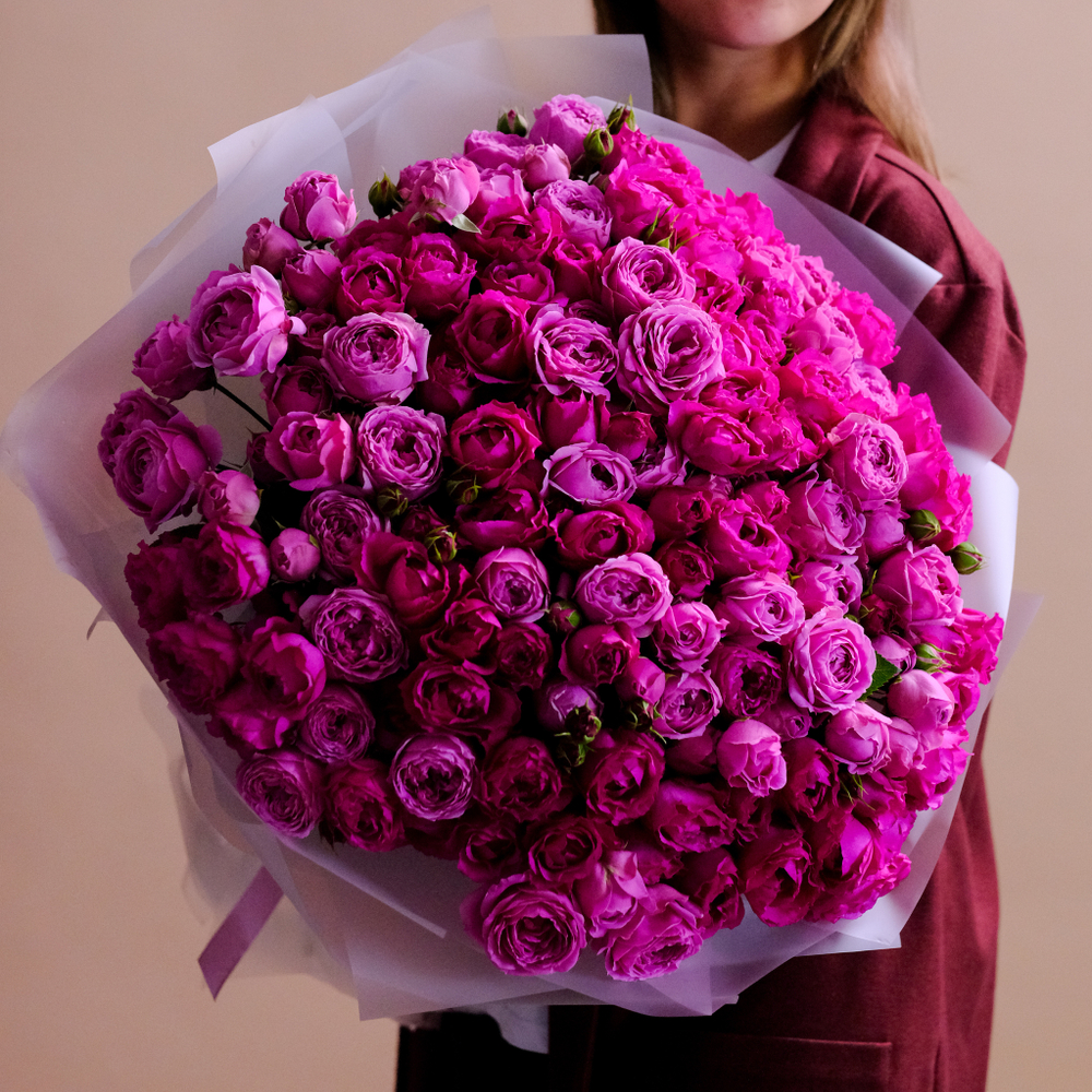 Яркий букет пионовидных роз «‎Ожерелье» #12