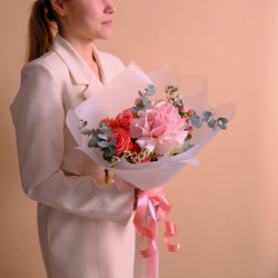 Нежный букет с французскими розами #745