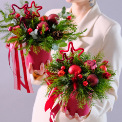 Новогодняя композиция "Бордо" #719