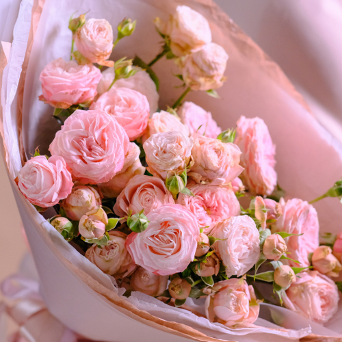 Купить Нежный букет пионовидных роз «Дымка» #131