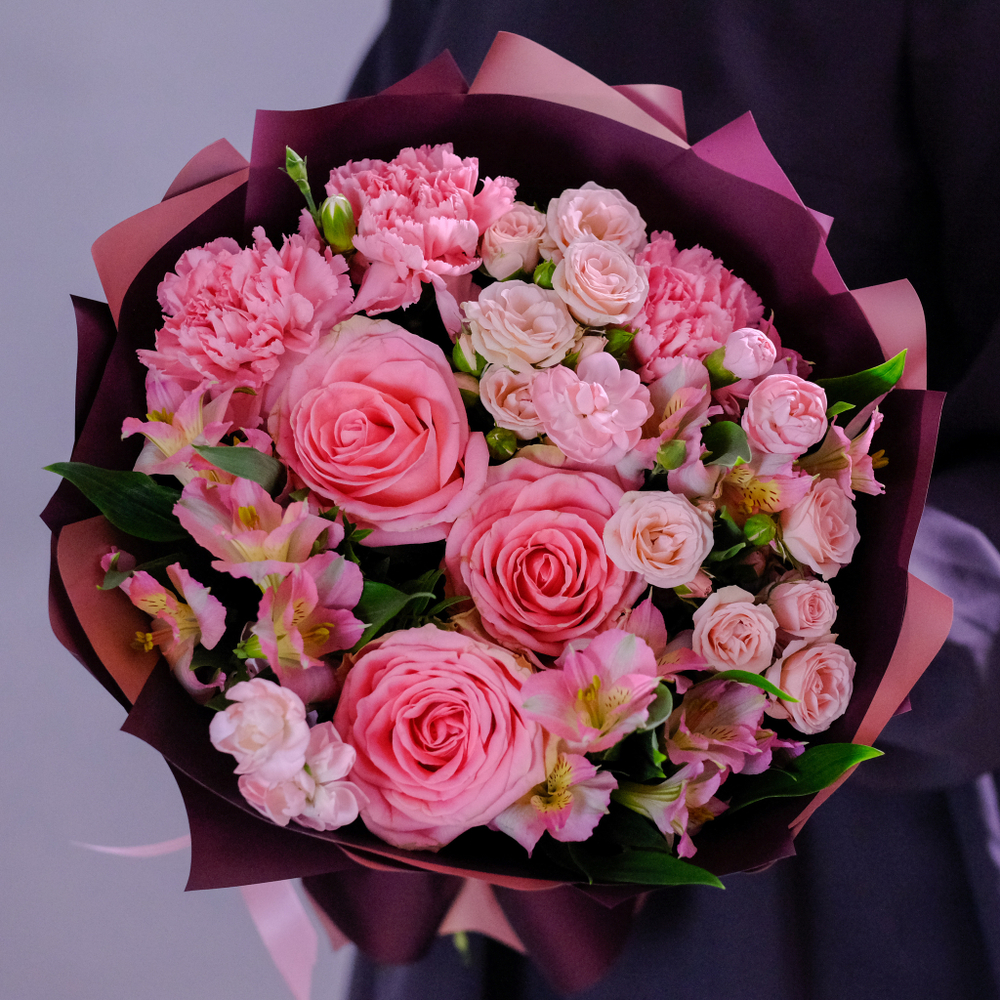 Нежный осенний букет с розой "Софи Лорен" #90