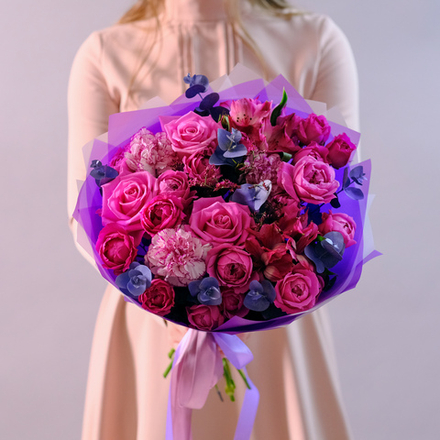 Букет с пионовидными розами "Таинственной незнакомке" #26