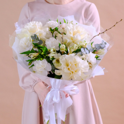 Нежный букет с французскими розами #963