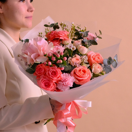 Нежный букет с французскими розами #744